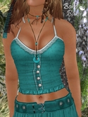 Boho Baku~ Ocean Cotton Ruffled Top