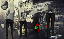 [UnderDogs] - Girls Lowrider Jeans - Black - Mesh 