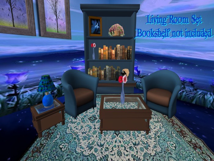 Teal and Brown Living Set