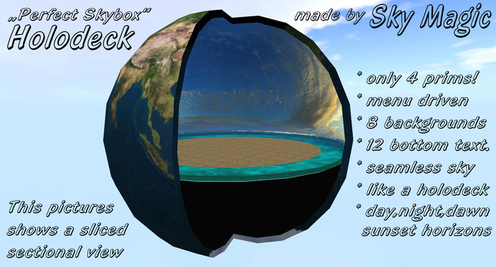The perfect skybox "holodeck", 50x50 m circular for 2500 m² square land