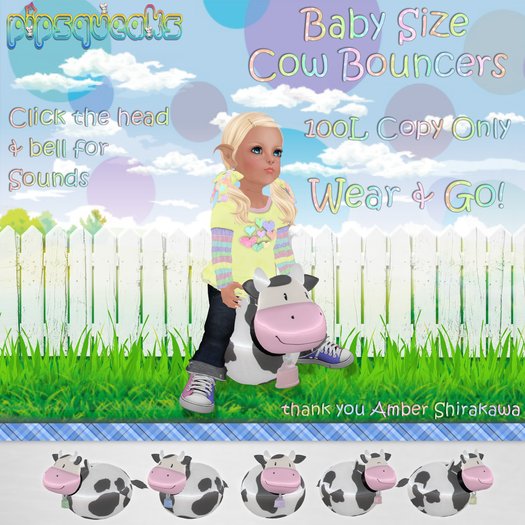 {PiP} Cow Bouncer Pink BS Boxed