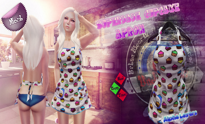 [UnderDogs] - Super Babe Apron - Cupcake - Mesh