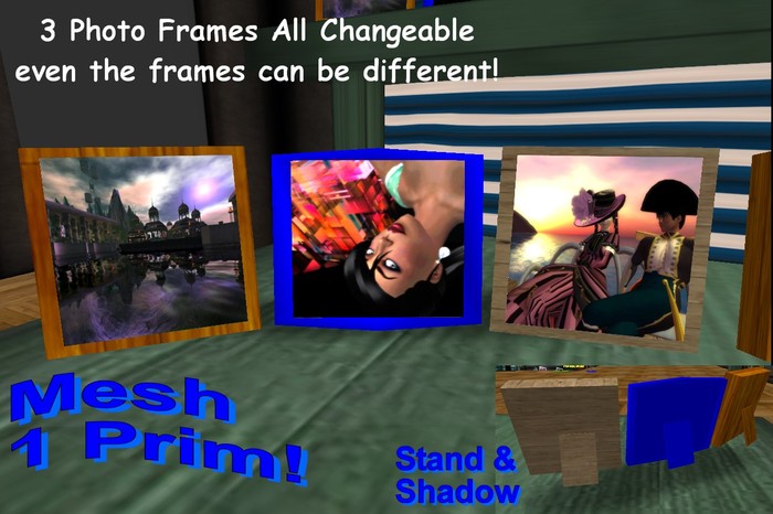 3 Desk Photo Frames 3 Photo Faces 3 Frame w/shadow p 1P T