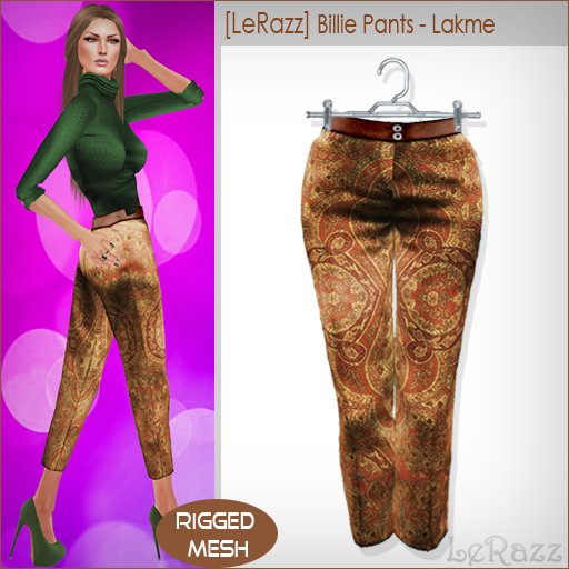 [LeRazz] Billie Pants - Lakme (Rigged Mesh)