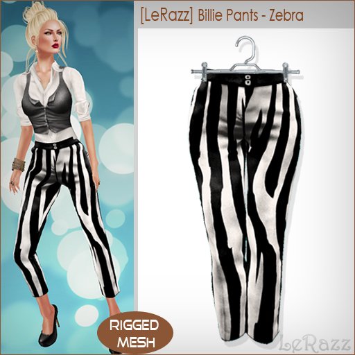 [LeRazz] Billie Pants - Zebra (Rigged Mesh)