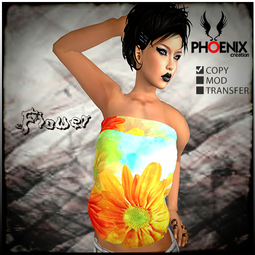 [P] Phoenix Flower  Tube Top Mesh