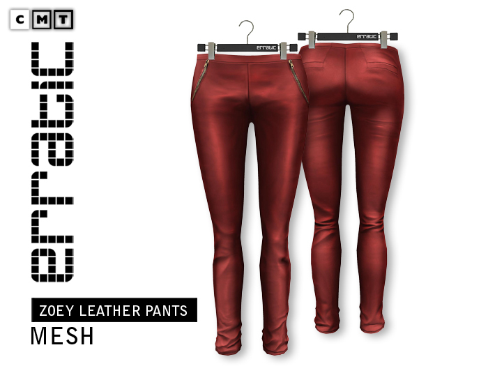 erratic / zoey - leather pants / red