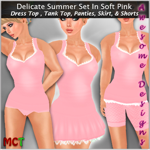 *Awesome Designs Delicate Summer Set In Soft Pink