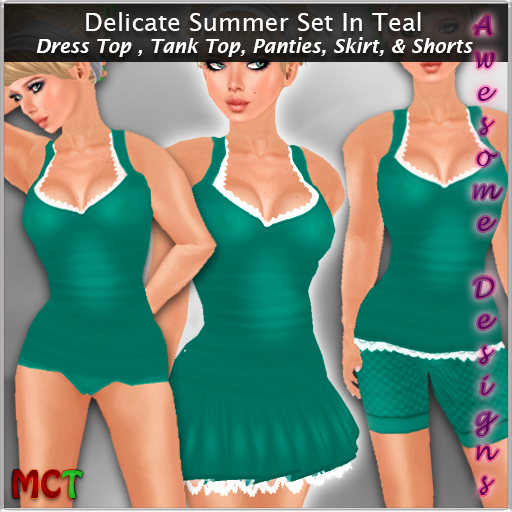 *Awesome Designs Delicate Summer Set In Teal
