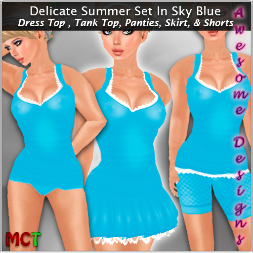 *Awesome Designs Delicate Summer Set In Sky Blue