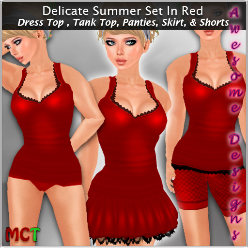 *Awesome Designs Delicate Summer Set In Red