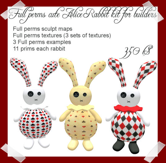 Full Perms Cute Alice Rabbit kit for builders