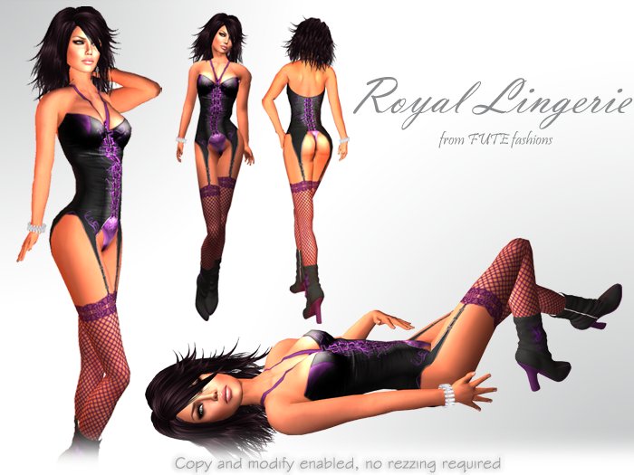 FUTE :: Royal lingerie "Gothic Queen" (purple-black)