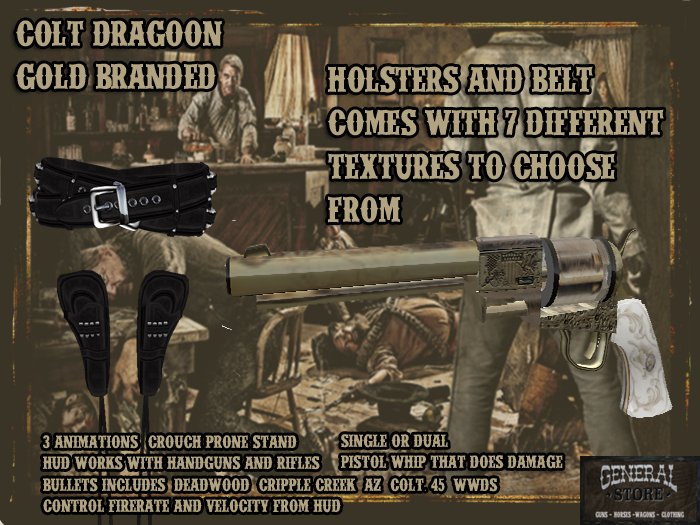 Colt Dragoon Gold Branded Revolvers