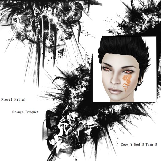 ~.:Asaria:.~ Floral Fallal Tattoo Orange