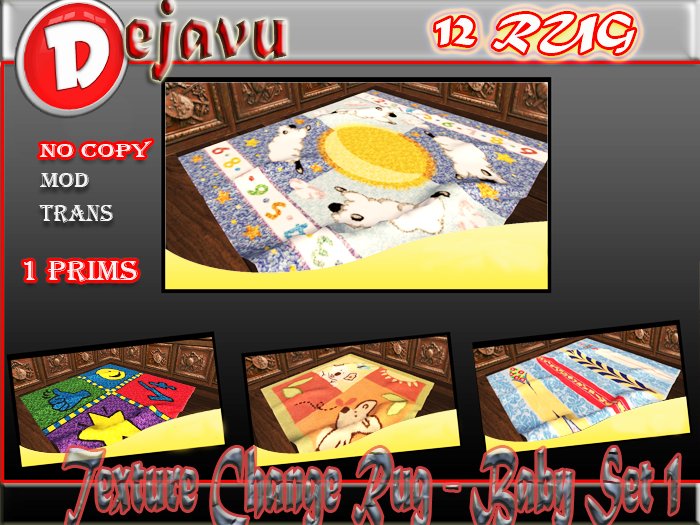 ^Dejavu^ Texture Change Rug Baby Set 1