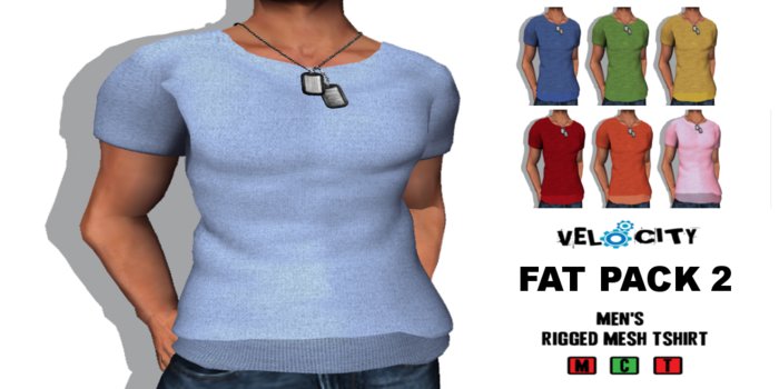 VELOCITY Men's Fitted Tee Fat Pack 2