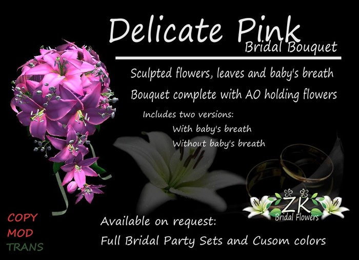 *ZK* Delicate Pink Bridal Bouquet