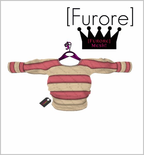 [Furore] MESH Sweaters [Basic] *Softpink Stripes*