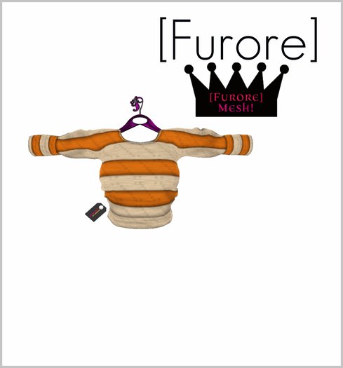 [Furore] MESH Sweaters [Basic] *Orange Stripes*
