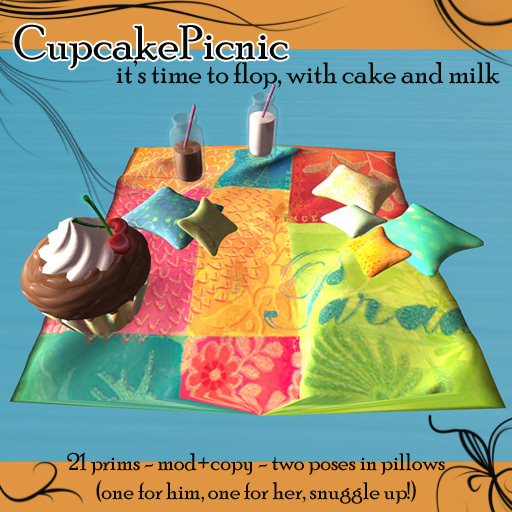 Second Life Marketplace Cupcake Picnic Blanket