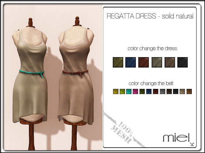 MIEL REGATTA DRESS - solid natural (MESH)