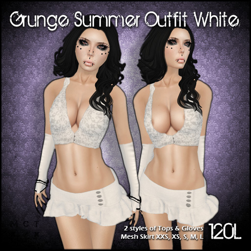 [ SAKIDE ] Grungy Summer Outfit White