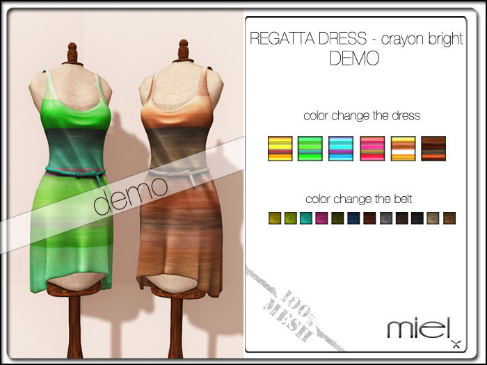 MIEL REGATTA DRESS DEMO - crayon bright (MESH)
