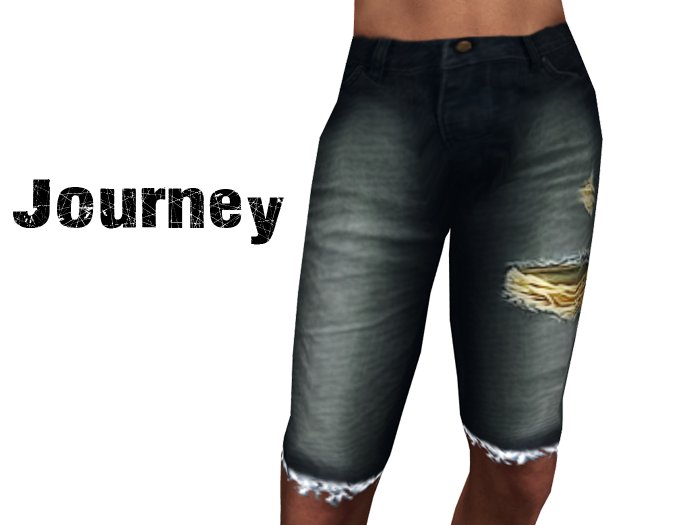 Journey :: RIPPED DENIM JEANS SHORTS - Dark Blue