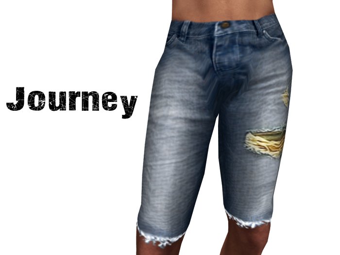 Journey :: RIPPED DENIM JEANS SHORTS - Light Blue