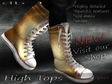 :: db :: High Tops #11 Unisex Boots - Gold Leather High Top Sneaker