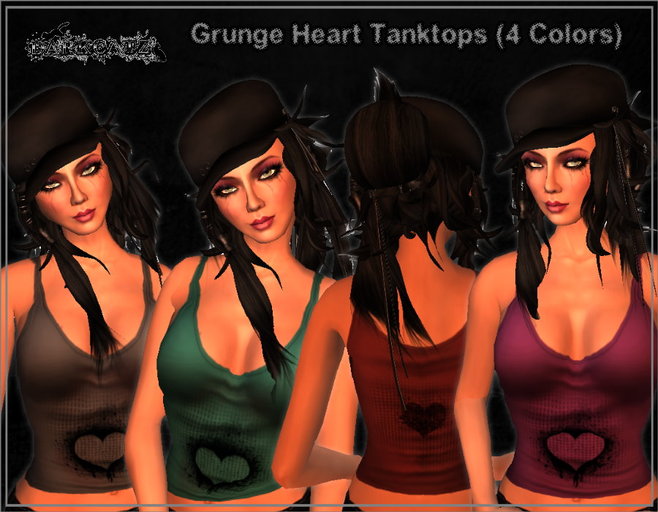 ::DarKCatZ:: Grunge Heart Tanktops (4 Colors)