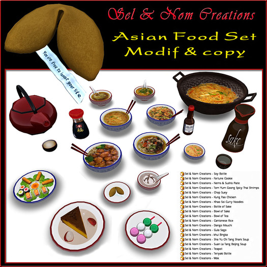 Asian food set boxed