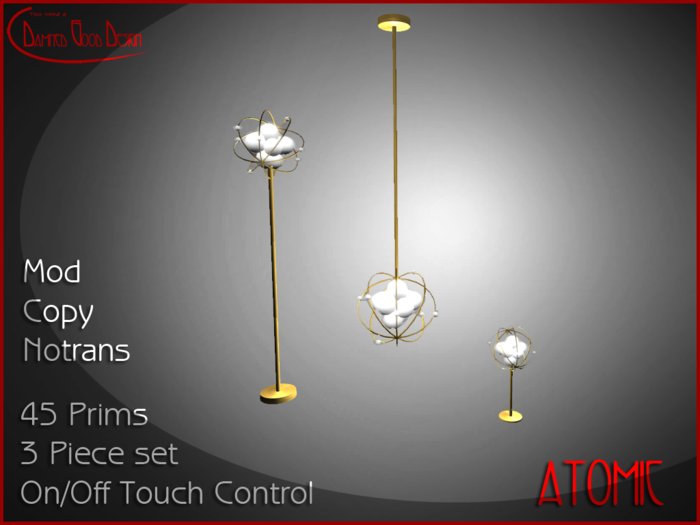 Damned Good Design: Atomic Lamp Set - brass