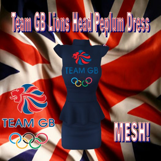 Team Great Brittain Lion Head Peplum Dress