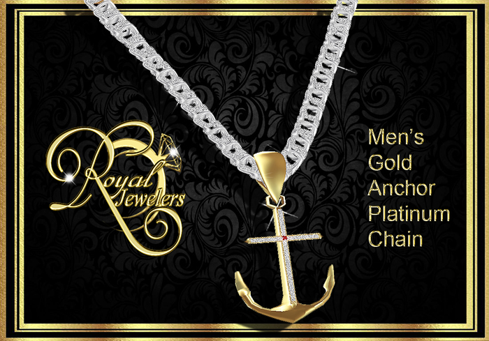 Anchor Necklace - Gold/Platinum (Boxed)