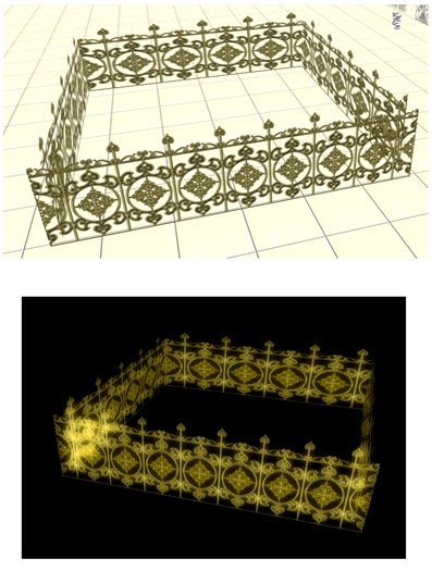 Golden Fence Full Permission 1 Prim