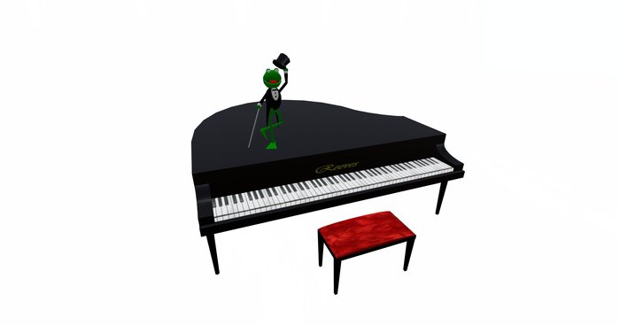 Piano with Dancing animated Frog