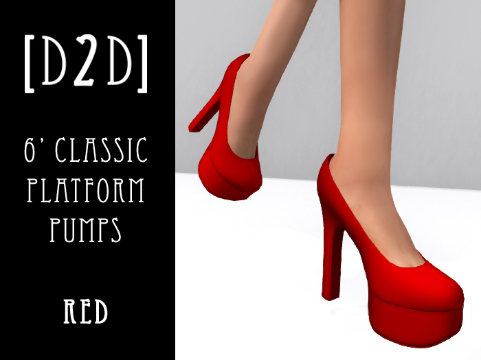 [D2D] 6' Classic Platform Pumps - Red