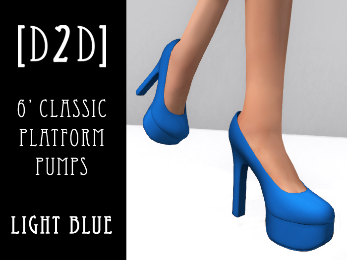 [D2D] 6' Classic Platform Pumps - Light Blue