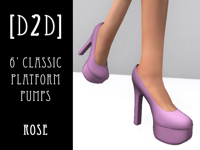 [D2D] 6' Classic Platform Pumps - Rose