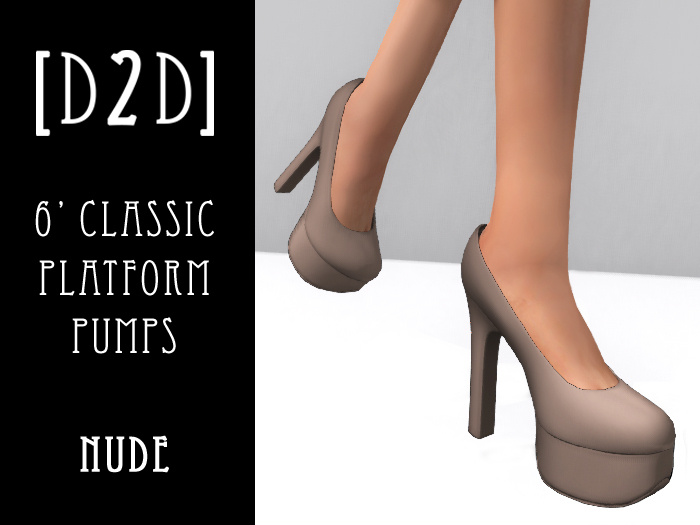[D2D] 6' Classic Platform Pumps - Nude