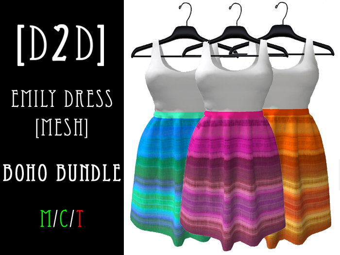 [D2D] Emily Dress [Mesh] - Boho Bundle