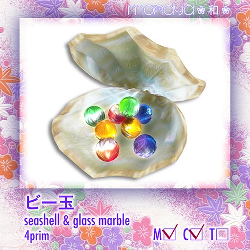 [monaya*wa*] seashell&glass marble