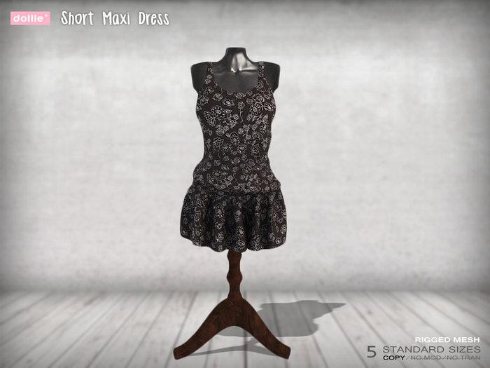 {dollle*} Short Maxi Dress - Black