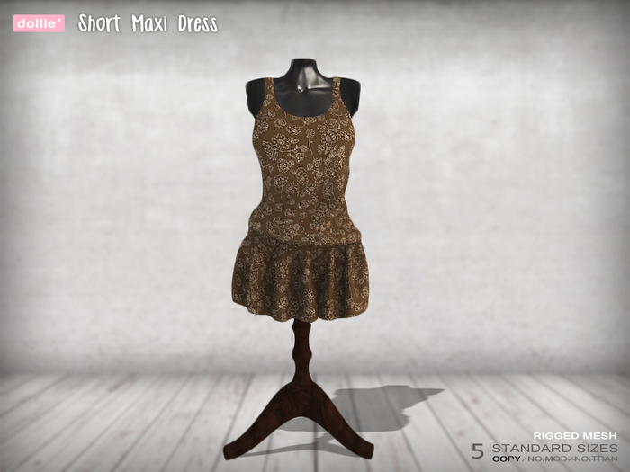 {dollle*} Short Maxi Dress - Brown
