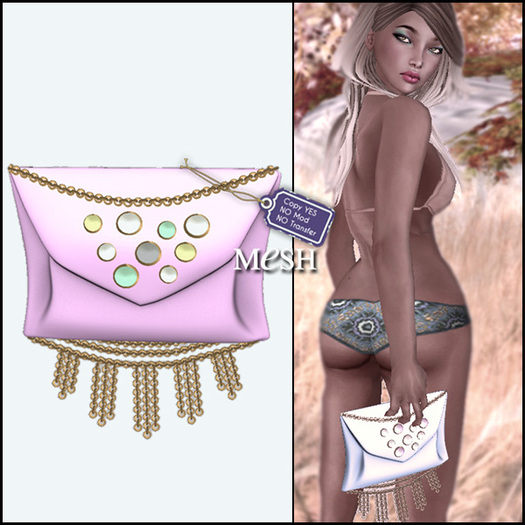 [ glow ] studio Chains&Pearls Clutch pink