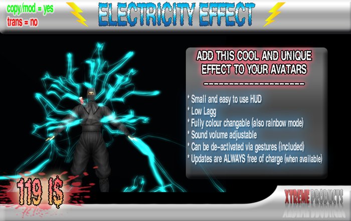 Electricity Effect colour/sound customisable