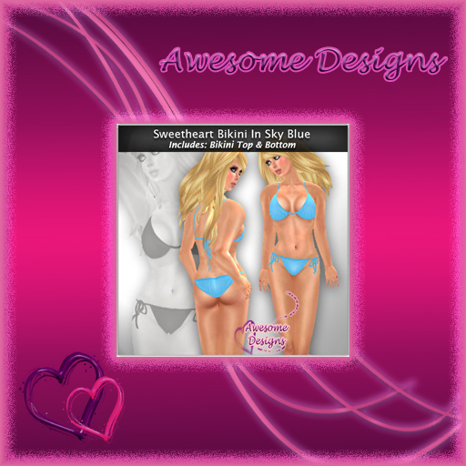 *Awesome Designs Sweetheart Bikini In Sky Blue