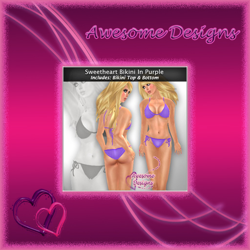 *Awesome Designs Sweetheart Bikini In Purple